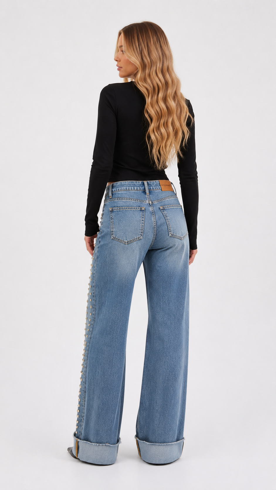 JEANS TACHAS CLARO