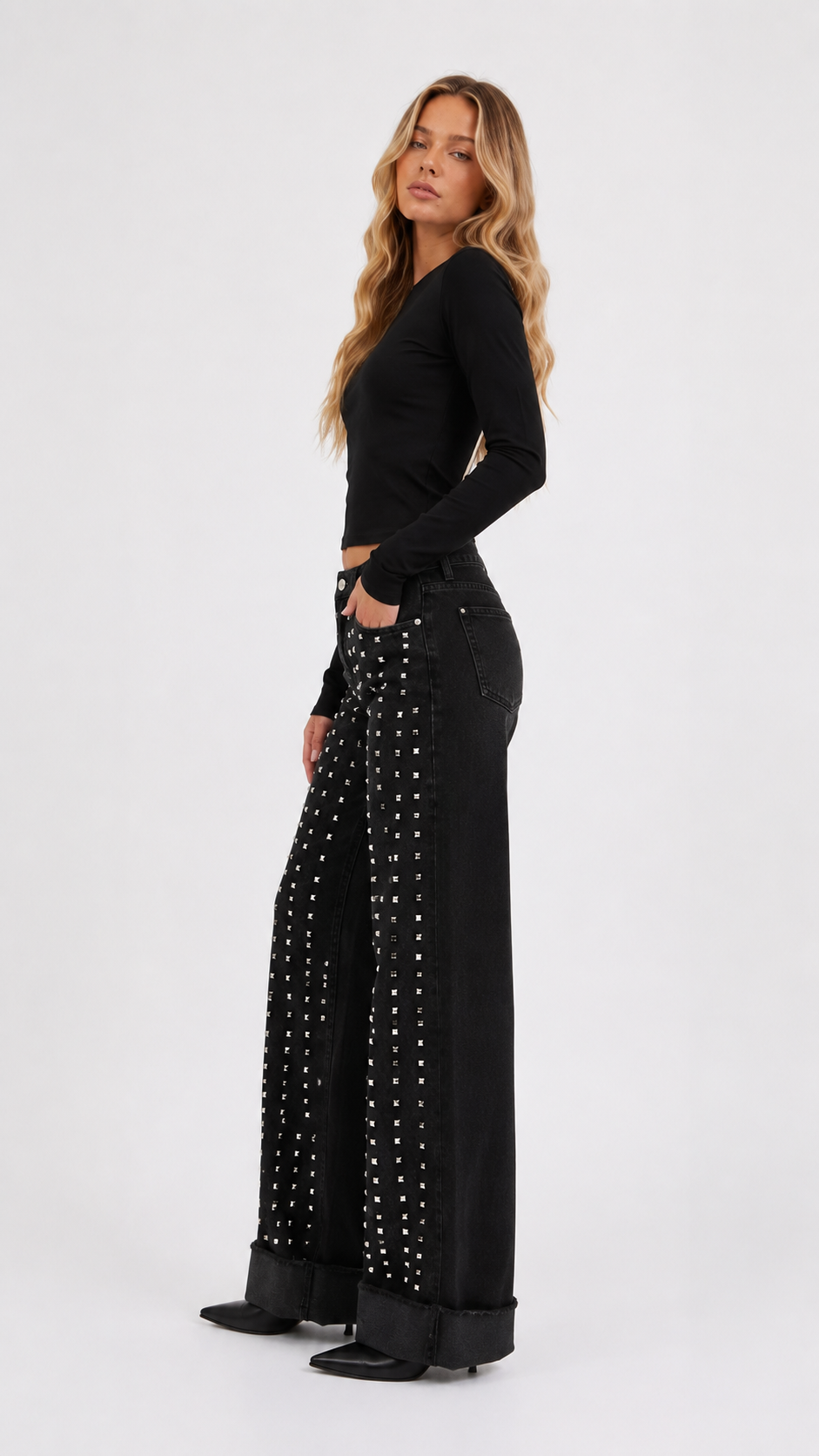 JEANS TACHAS CLARO