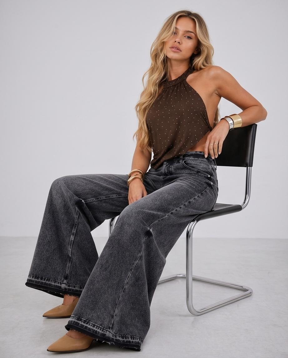 JEANS WID LEG NEGRO