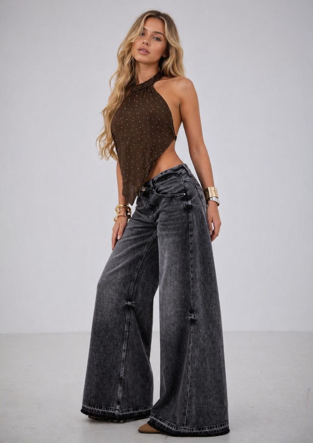 JEANS WID LEG NEGRO